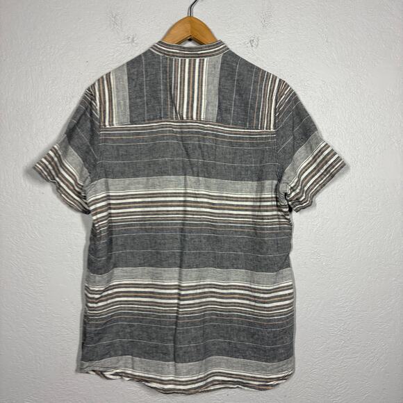 Jeremiah Button Up Shirt Short Sleeve Casual Stripe - M - Picture 3 of 4